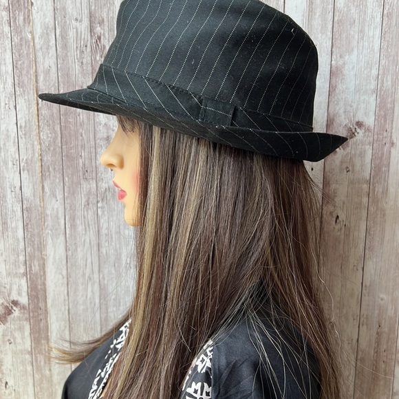 𝅺M. Julian Black Pin Striped Fedora - Picture 2 of 6